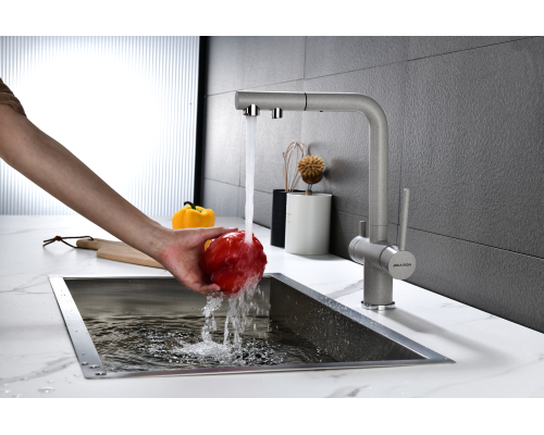 Смеситель для кухни Paulmark Serpentine Se213222-GR Серый