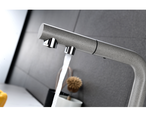 Смеситель для кухни Paulmark Serpentine Se213222-GR Серый