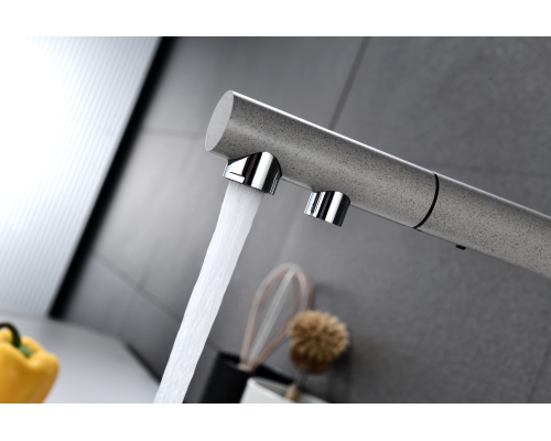 Смеситель для кухни Paulmark Serpentine Se213222-GR Серый