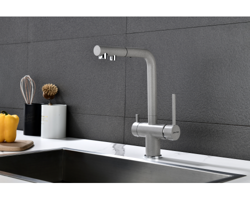 Смеситель для кухни Paulmark Serpentine Se213222-GR Серый