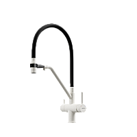 Смеситель для кухни SANCOS Dora SC4003GR с подключением фильтра для воды, белый гранит