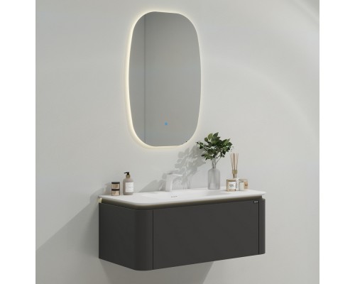 Тумба с раковиной Black&White U935.1000 матовый серый