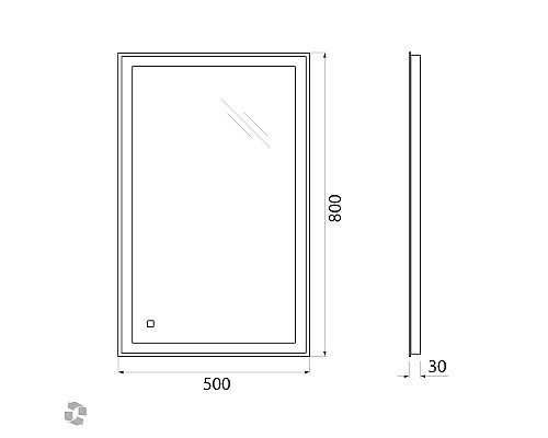 Зеркало BelBagno SPC-GRT-500-800-LED-TCH Зеркало BelBagno SPC-GRT-500-800-LED-TCH
