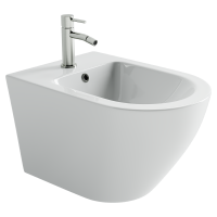 Биде подвесное Ceramicanova Вихрь (Whirl) с крепежом для скрытого монтажа белый