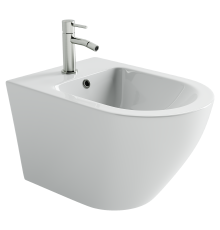 Биде подвесное Ceramicanova Вихрь (Whirl) с крепежом для скрытого монтажа белый CN11008