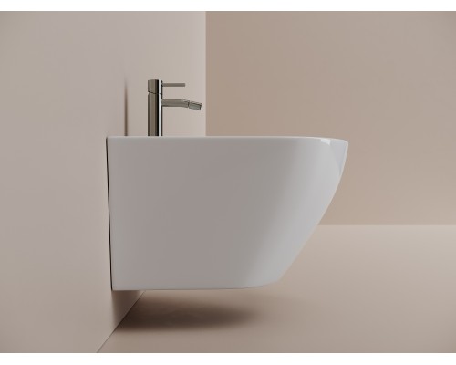 Биде подвесное Ceramicanova Вихрь (Whirl) с крепежом для скрытого монтажа белый