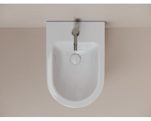 Биде подвесное Ceramicanova Вихрь (Whirl) с крепежом для скрытого монтажа белый