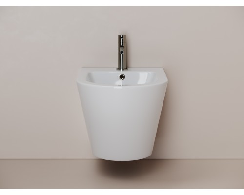 Биде подвесное Ceramicanova Вихрь (Whirl) с крепежом для скрытого монтажа белый