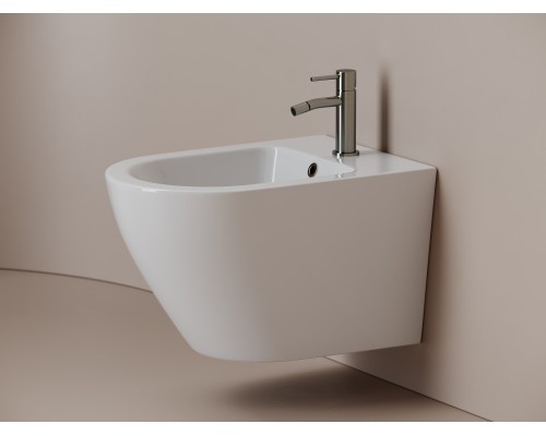 Биде подвесное Ceramicanova Вихрь (Whirl) с крепежом для скрытого монтажа белый