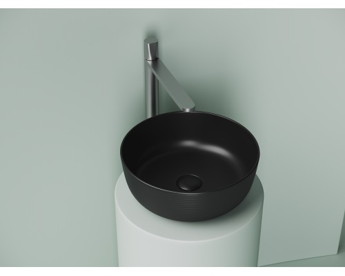 Раковина накладная Ceramicanova 356x356x135, черный матовый