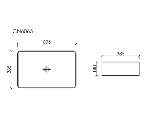 Раковина-чаша накладная Ceramicanova со сливом переливом Element 605x385x140