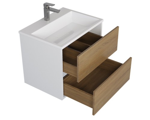 Тумба с раковиной подвесная Uperwood Barsa 60х45х57 см, дуб сонома