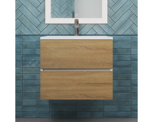 Тумба с раковиной подвесная Uperwood Barsa 60х45х57 см, дуб сонома