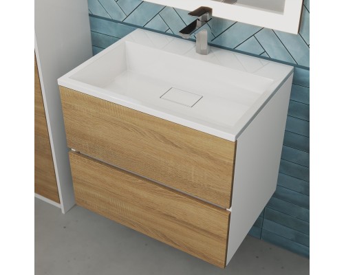 Тумба с раковиной подвесная Uperwood Barsa 60х45х57 см, дуб сонома