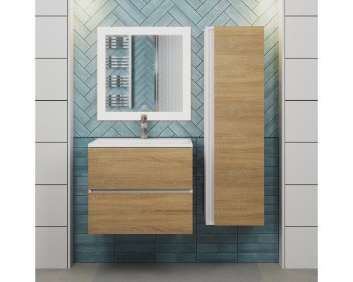 Тумба с раковиной подвесная Uperwood Barsa 60х45х57 см, дуб сонома