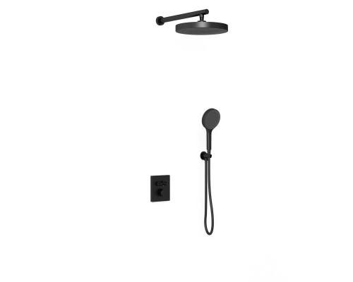 Душевой комплект Vincea Inspire VSFW-3I21MT2MB встраиваемый, термостат, 2 режима, черный