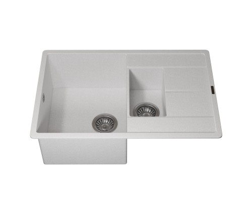 Кухонная мойка кварцевая Uperwood Quartz UPD-05-01, прямоугольная двухсекционная, белая