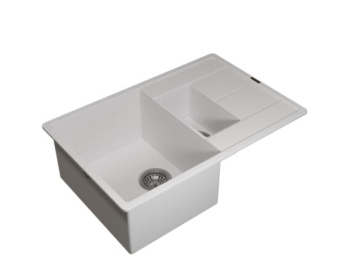 Кухонная мойка кварцевая Uperwood Quartz UPD-05-01, прямоугольная двухсекционная, белая