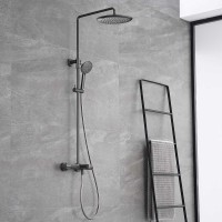 Душевая стойка Vincea Desire VSFS-1D1TGM термостатическая вороненая сталь