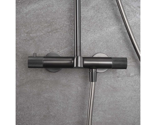 Душевая стойка Vincea Desire VSFS-1D1TGM термостатическая вороненая сталь