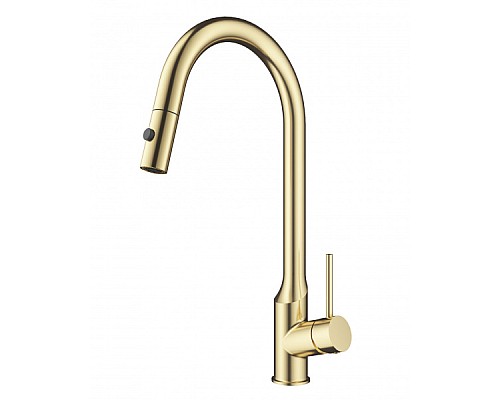 Смеситель для кухни с выдвижным изливом Wonzon&Woghand, Брашированное золото