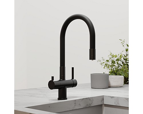 Смеситель для кухни SANCOS Lucia SC4004MB с подключением фильтра для воды, матовый черный Смеситель для кухни SANCOS Lucia SC4004MB с подключением фильтра для воды, матовый черный