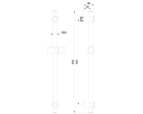 Душевая штанга Wonzon&Woghand, Темный графит WW-SL04-BGM