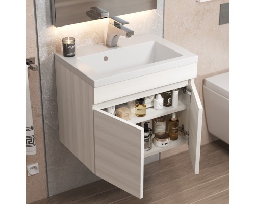 Тумба под раковину подвесная Uperwood Eva 49х34,6х40 см, Дуб Харбор Белый