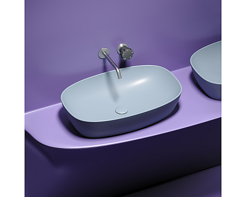 Чаша накладная овальная Ceramica Nova Element 60x38 Серо-Голубой Матовый
