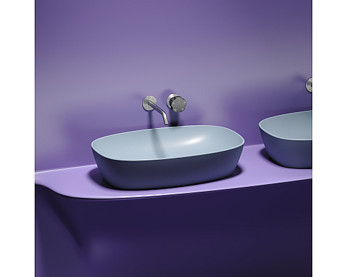 Чаша накладная овальная Ceramica Nova Element 60x38 Серо-Голубой Матовый