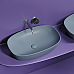 Чаша накладная овальная Ceramica Nova Element 60x38 Серо-Голубой Матовый