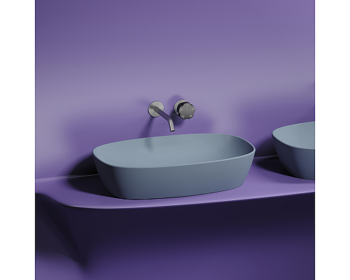 Чаша накладная овальная Ceramica Nova Element 60x38 Серо-Голубой Матовый