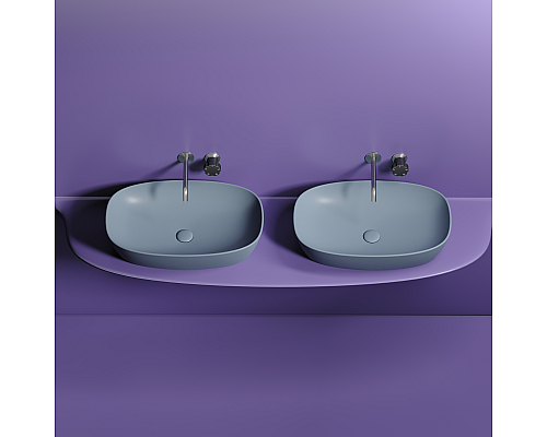 Чаша накладная овальная Ceramica Nova Element 60x38 Серо-Голубой Матовый