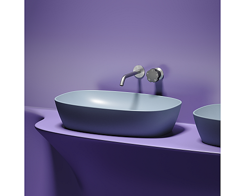 Чаша накладная овальная Ceramica Nova Element 60x38 Серо-Голубой Матовый