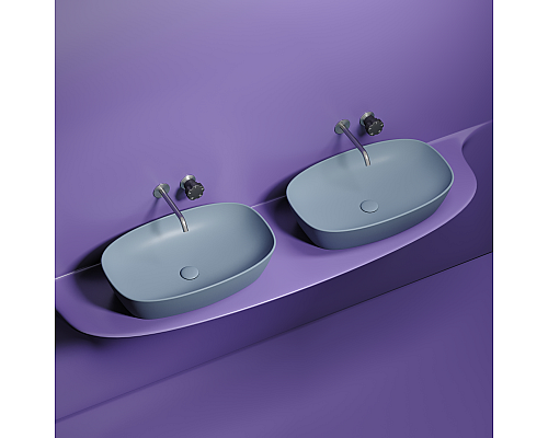 Чаша накладная овальная Ceramica Nova Element 60x38 Серо-Голубой Матовый