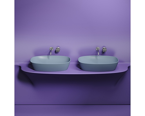 Чаша накладная овальная Ceramica Nova Element 60x38 Серо-Голубой Матовый