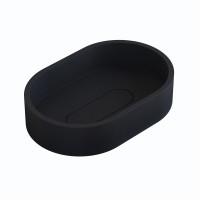 Раковина накладная бетонная Uperwood London 60х40х15 см, овальная, черная