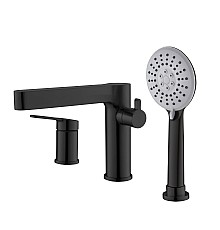 Смеситель на борт ванны BelBagno Delta DEL-BVD3-NERO Черный матовый