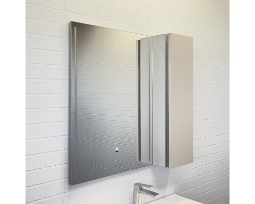 Зеркало-шкаф Comforty Бильбао-80 серый шёлк c LED-подсветкой