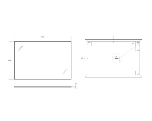 Зеркало BelBagno SPC-AL-1200-800 Хром