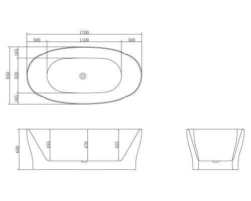 Акриловая ванна BelBagno BB403-1700-850 170х85 без гидромассажа