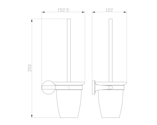 Туалетный ершик в комплекте Wonzon&Woghand SIMPLE, Темный графит WW-6529-BGM