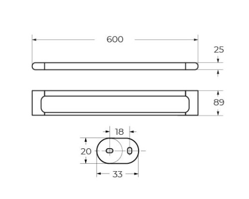 Полотенцедержатель Art&Max Platino AM-E-3924-MB Черный матовый
