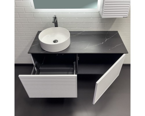 Тумба с раковиной Comforty Геленджик 120 белый матовый со столешницей