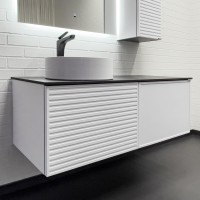 Тумба с раковиной Comforty Геленджик 120 белый матовый со столешницей