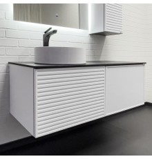 Тумба с раковиной Comforty Геленджик 120 белый матовый со столешницей