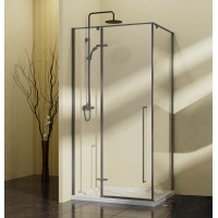 Душевой уголок Vincea Slim-N VSR-5SN9090CLGM, 90x90, вороненая сталь, стекло прозрачное