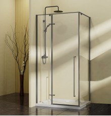 Душевой уголок Vincea Slim-N, 90x90, вороненая сталь, стекло прозрачное