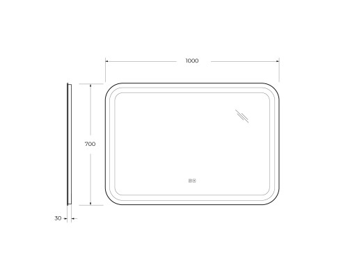 Зеркало Cezares Stylus 100 с подсветкой с сенсорным выключателем и подогревом