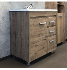 Тумба с раковиной Comforty Марио-75 дуб темный Quadro 75